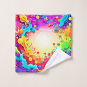 Levendige Abstracte kleurenexplosiekunst Bad Handdoek (Wasdoekje)