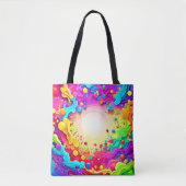 Levendige Abstracte kleurenexplosiekunst Tote Bag (Voorkant)