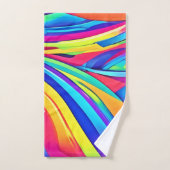 Levendige Abstracte kleurengolfkunst Bad Handdoek (Handdoek)