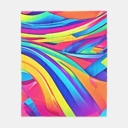 Levendige Abstracte kleurengolfkunst Fleece Deken (Voorkant)
