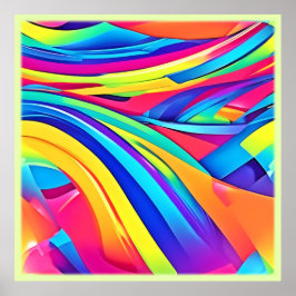 Levendige Abstracte kleurengolfkunst Poster