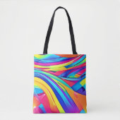 Levendige Abstracte kleurengolfkunst Tote Bag (Voorkant)