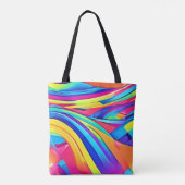 Levendige Abstracte kleurengolfkunst Tote Bag (Achterkant)