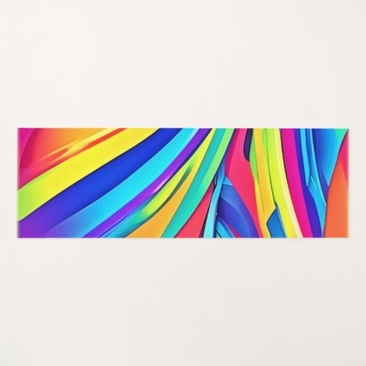 Levendige Abstracte kleurengolfkunst Yogamat (Voorkant (horizontaal))