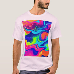 Levendige Abstracte kleurengolven Art T-shirt