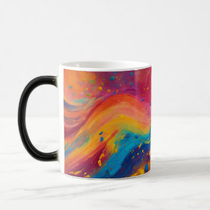 Levendige Abstracte Kleurensplash Werveling Vormve Magische Mok