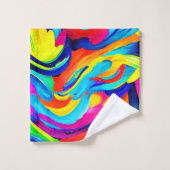 Levendige Abstracte kleurstroom Bad Handdoek (Wasdoekje)
