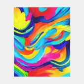 Levendige Abstracte Kleurstroom Fleece Deken (Voorkant)
