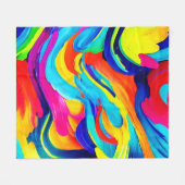 Levendige Abstracte Kleurstroom Fleece Deken (Voorkant (Horizontaal))