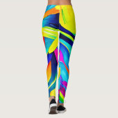Levendige Abstracte kleurstroom Leggings (Achterkant)