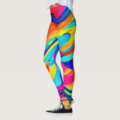 Levendige Abstracte kleurstroom Leggings (Links)