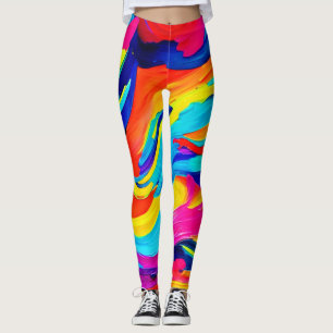 Levendige Abstracte kleurstroom Leggings
