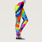 Levendige Abstracte kleurstroom Leggings (Rechts)