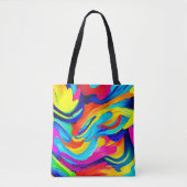 Levendige Abstracte Kleurstroom Tote Bag (Voorkant)