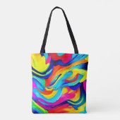 Levendige Abstracte Kleurstroom Tote Bag (Achterkant)