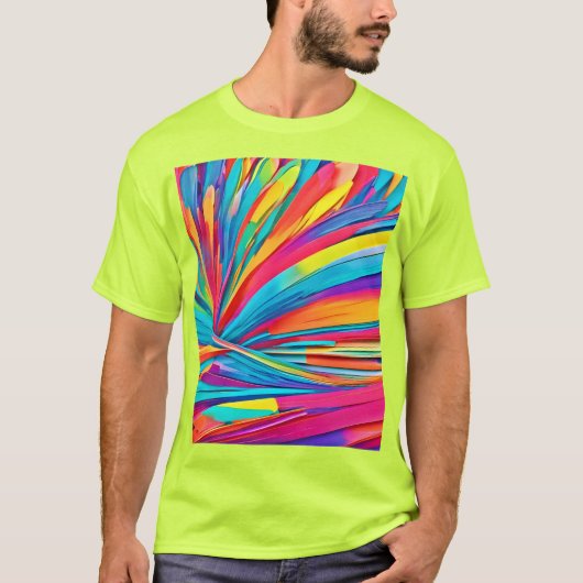 Levendige Abstracte kleuruitbarsting T-shirt (Voorkant)
