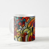 Levendige Abstracte Kleurwerveling Koffiemok (Voorkant links)