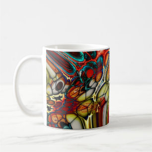 Levendige Abstracte Kleurwerveling Koffiemok