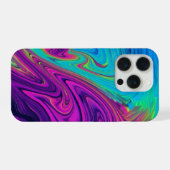 Levendige Abstracte Kleurwerveling | Neon Vloeibar iPhone Hoesje (Achterkant horizontaal)