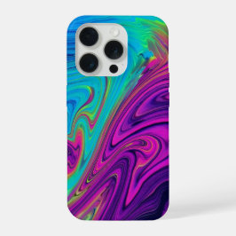 Levendige Abstracte Kleurwerveling | Neon Vloeibar iPhone 15 Pro Case
