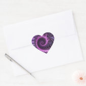 Levendige Abstracte Koele Roze Paarse Fractale Kun Hart Sticker (Envelop)