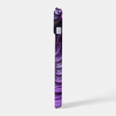 Levendige abstracte koele roze paarse fractale kun iPhone 15 case (Linkerkant)