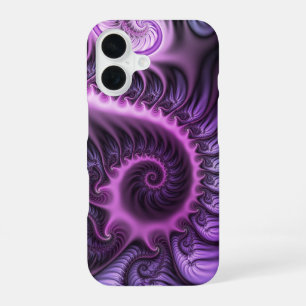Levendige Abstracte Koele Roze Paarse Fractale Kun iPhone 16 Hoesje