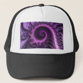 Levendige abstracte koele roze paarse fractale kun trucker pet (Voorkant)