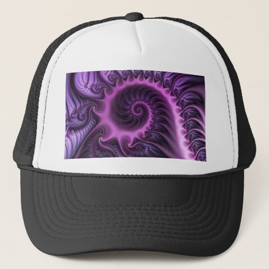 Levendige abstracte koele roze paarse fractale kun trucker pet (Voorkant)