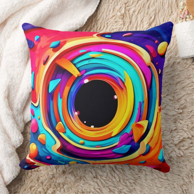 Levendige Abstracte Kosmische Vortex Kunst Kussen (Deken)