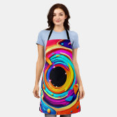 Levendige Abstracte Kosmische Vortex Kunst Schort (Gedragen)