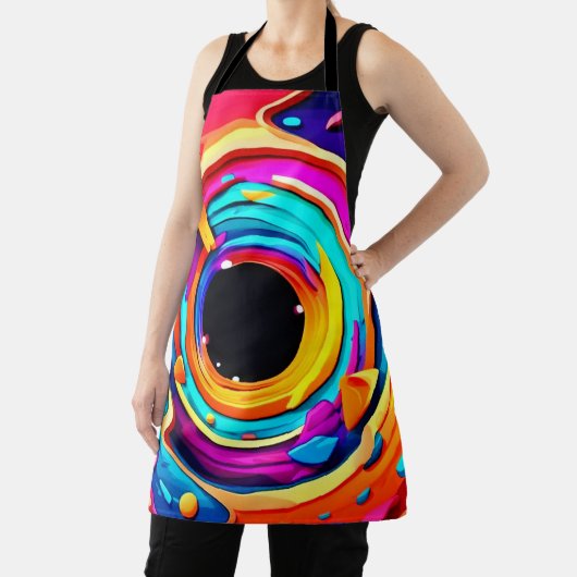 Levendige Abstracte Kosmische Vortex Kunst Schort (Insitu)