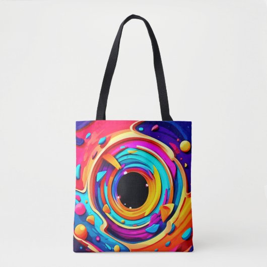 Levendige Abstracte kosmische vortexkunst Tote Bag (Voorkant)