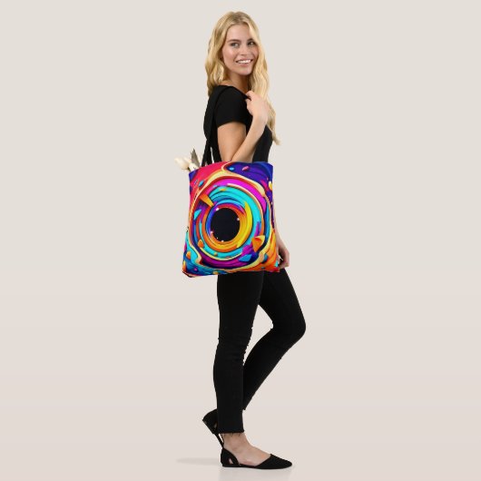 Levendige Abstracte kosmische vortexkunst Tote Bag (Op model)