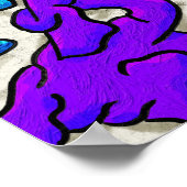Levendige Abstracte Kruispunten in Blauw en Paars Poster (Hoek)