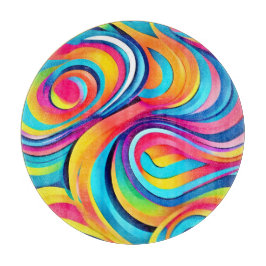 Levendige Abstracte Krullen van Kleur Snijplank