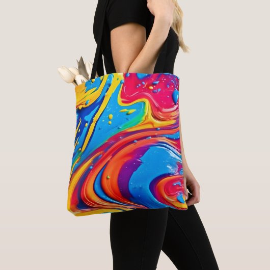 Levendige Abstracte kunst Tote Bag (Dichtbij)