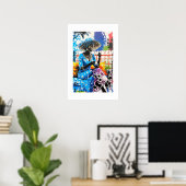 Levendige Abstracte Kunstprint Poster (Thuiskantoor)