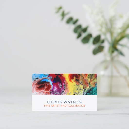 Levendige Abstracte kunstschilder Visitekaartje (Staand voorkant)