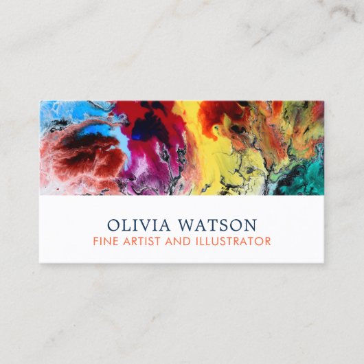 Levendige Abstracte kunstschilder Visitekaartje (Voorkant)