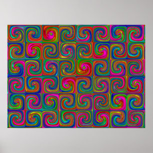 Levendige Abstracte Kunstspiralen Poster