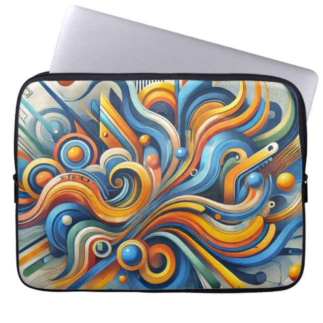 Levendige Abstracte laptophoes Laptop Sleeve (Voorkant)