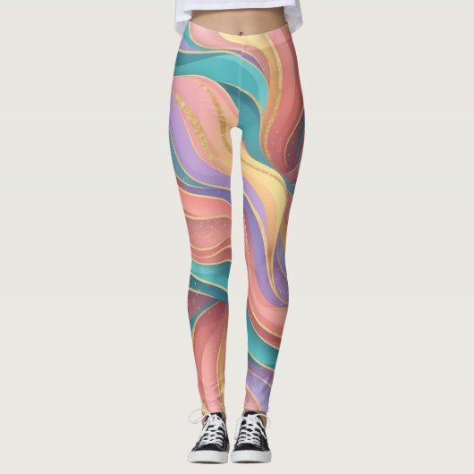 Levendige Abstracte Leggings (Voorkant)