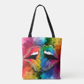 Levendige Abstracte lippen Tote Bag (Achterkant)