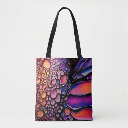 Levendige Abstracte Liquid Art Fusion Tote Bag (Voorkant)