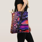 Levendige Abstracte Liquid Art Fusion Tote Bag (Dichtbij)