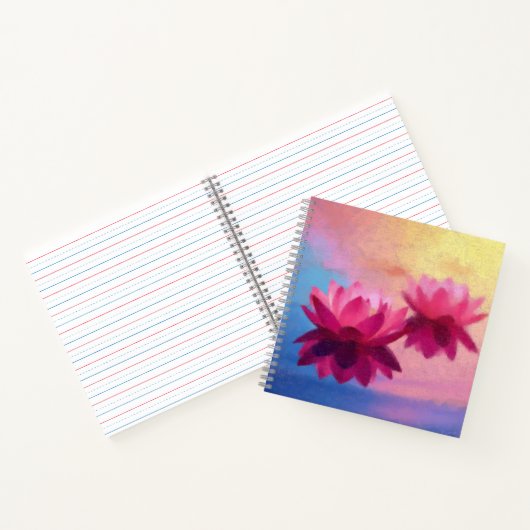 Levendige Abstracte Lotus Flower Art Notitieboek (Binnen)