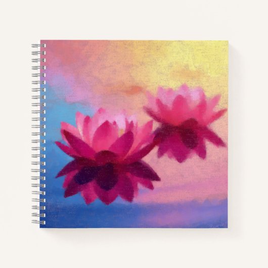 Levendige Abstracte Lotus Flower Art Notitieboek (Voorkant)