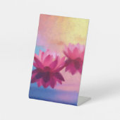 Levendige Abstracte lotusbloemen Reclamebord Met Voetstuk (Voorkant)