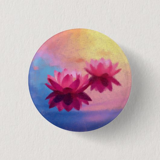 Levendige Abstracte lotusbloemen Ronde Button 3,2 Cm (Voorkant)